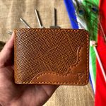 Luxury Handcrafted Genuine Texture Leather Bi-Fold Wallet Brown,With Corner