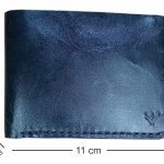 Luxury Handcrafted Dollar Size Genuine Leather Bi-Fold Wallet Black