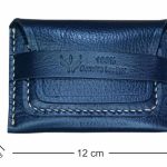 Luxury Handmade Genuine Soft Navy Blue Leather Cardholder with Flap