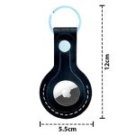 Handmade Genuine Leather Air Tag Holder Keychain Black