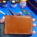 Handmade Money Clip Genuine Leather Wallet Brown
