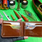 Dollar Size Handmade Genuine crazy Horse Leather Brown Bi-Fold Wallet