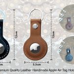 Luxury Handmade Genuine Leather Air Tag Holder Keychain Black & Brown
