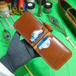 Handmade Money Clip Genuine Leather Wallet Brown